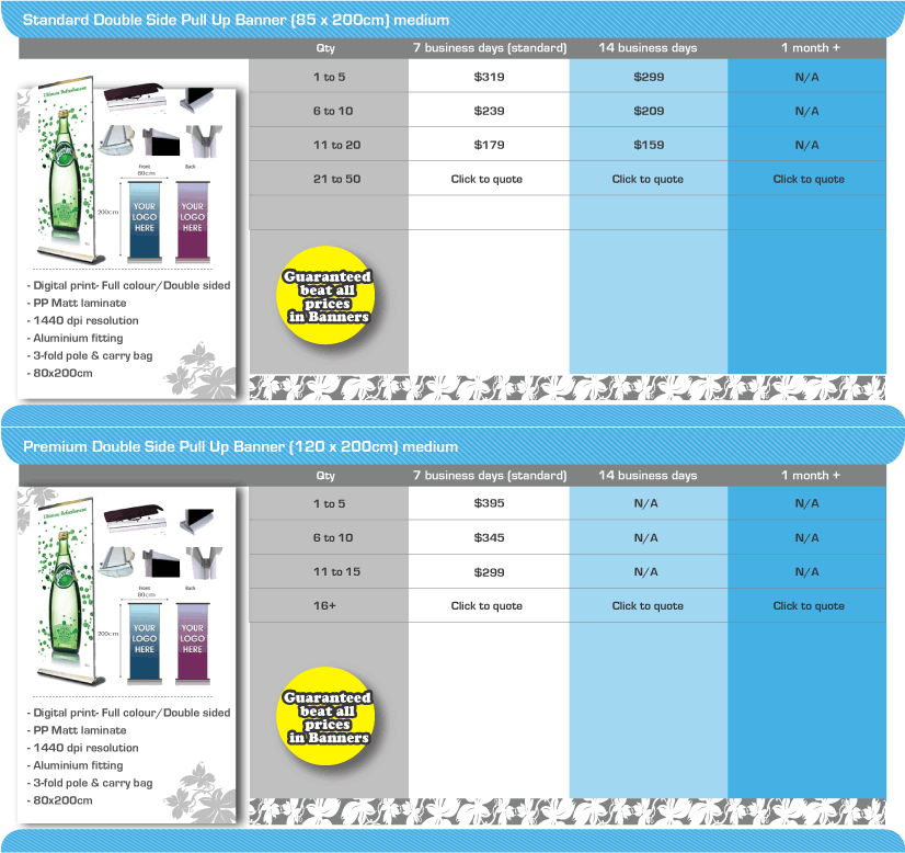 double side pull up banner